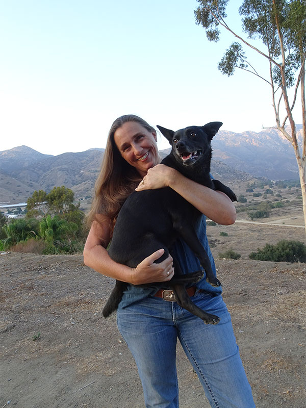 Justine Zafran with Rescued-adopted dog "Jessie" | Animal Communicator | Zafran Animal Communication