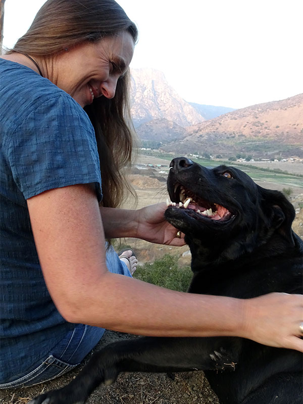Justine Zafran with Rescued-adopted dog "Rascal" | Animal Communicator | Zafran Animal Communication